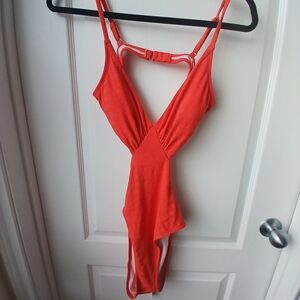 NWT Bundle Cupshe Orange Swimsuit and Swimsuit Cover UP Medium